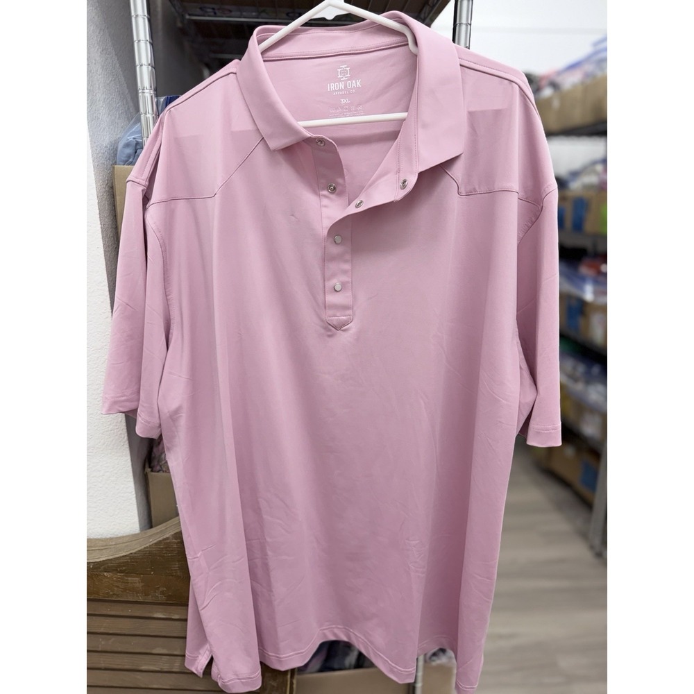 IRON OAK APPAREL Polo Shirt 3XL Dusty Pink Pearl Snap Western